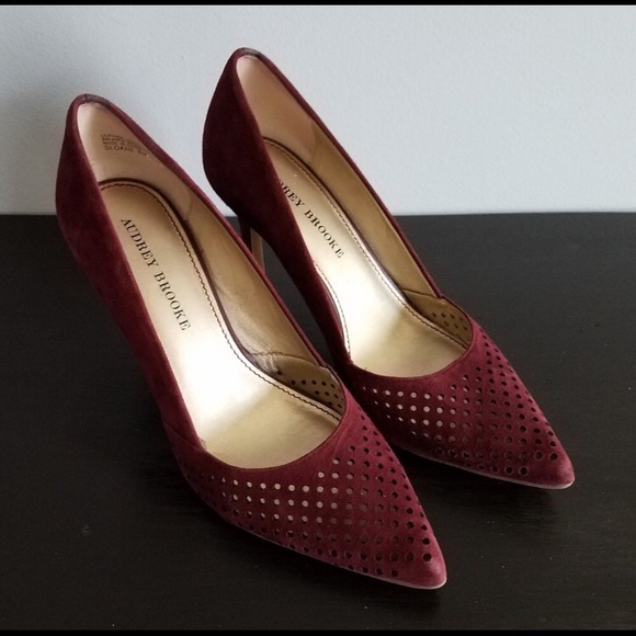 Audrey Brooke Shoes Audrey Brooks Maroon Suede Pumps